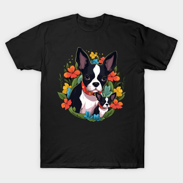 Boston Terrier Mothers Day T-Shirt by JH Mart